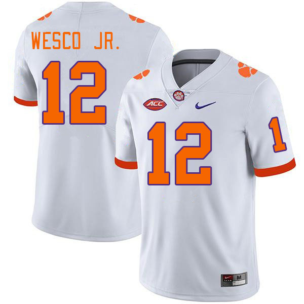 Men #12 Bryant Wesco Jr. Clemson Tigers College Football Jerseys Stitched-White